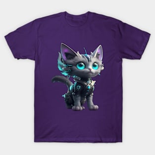 Futuristic Cyborg Cat T-Shirt